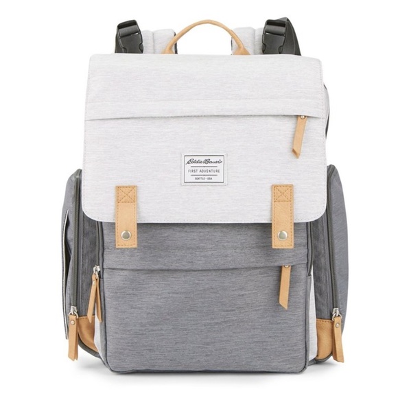 Eddie Bauer Gray and Tan Backpack/diaper bag - Picture 1 of 6